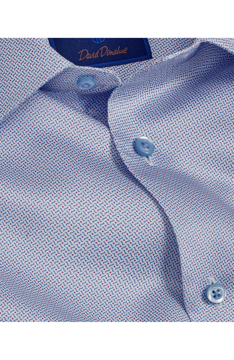 David Donahue Slim Fit Twill Dress Shirt, Alternate, color, Blue/ Berry