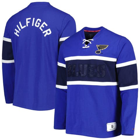 Men's Tommy Hilfiger Blue St. Louis Blues Walter Lace-Up Long Sleeve Top