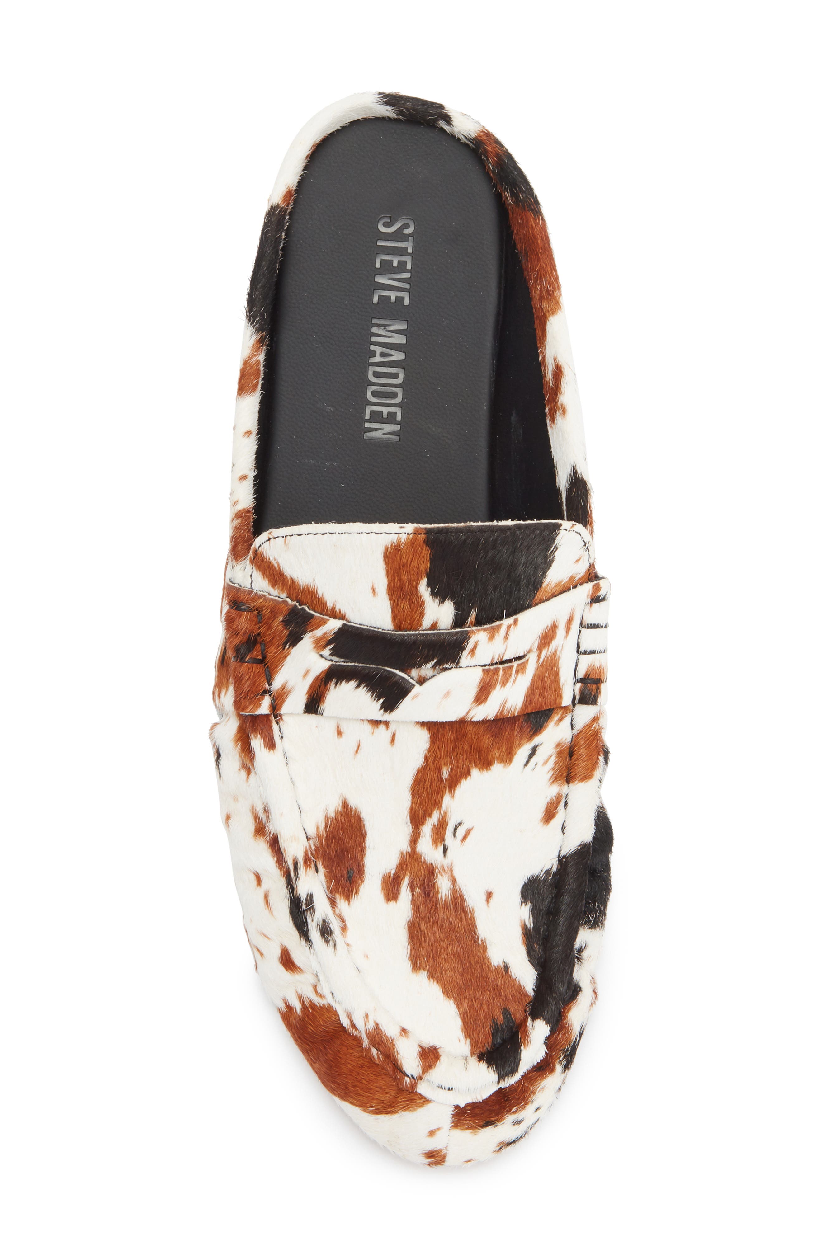 Steve Madden Rafe Genuine Calf Hair Loafer Mule, Alternate, color, Cow