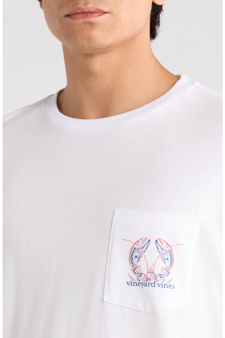 Tile Lobster Pocket Cotton Graphic T-Shirt, Alternate, color, WHITE CAP