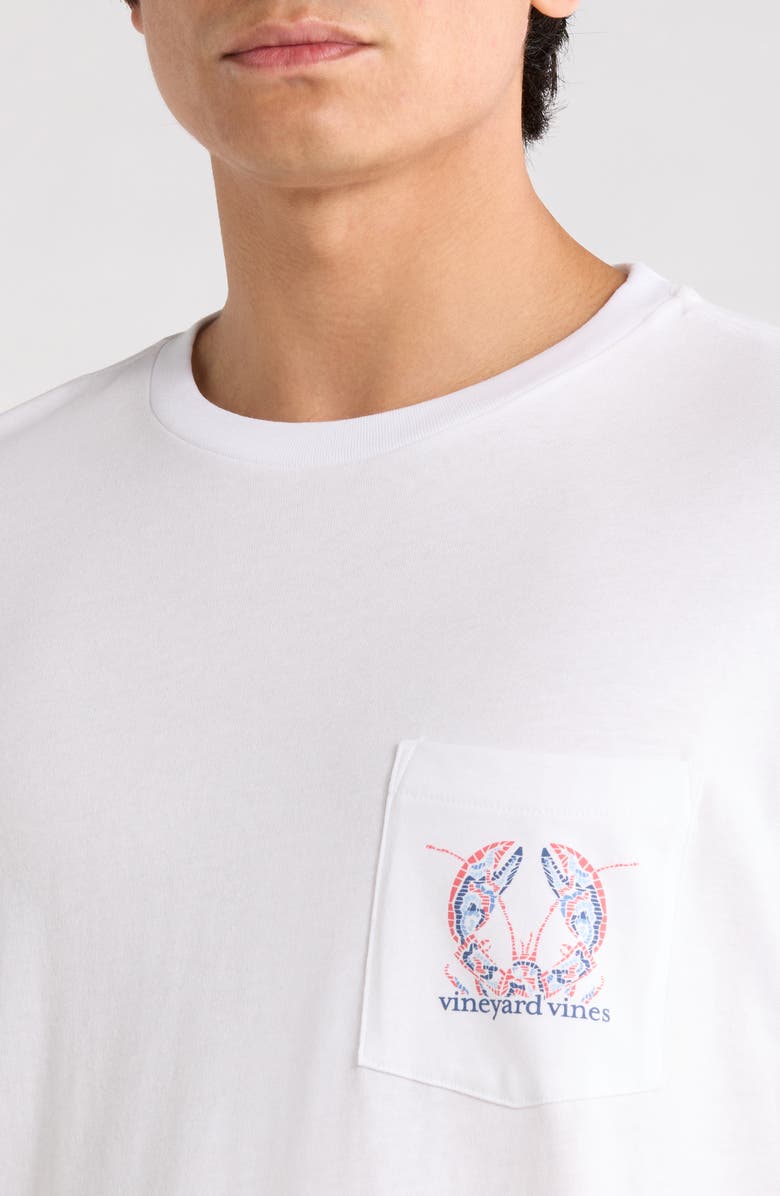 vineyard vines Tile Lobster Pocket Cotton Graphic T-Shirt, Alternate, color, White Cap