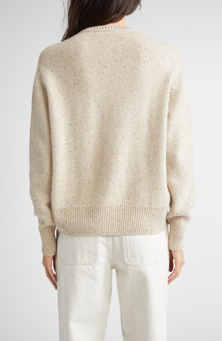 Johnstons of Elgin Donegal Cashmere Crewneck Cardigan, Alternate, color, Cream Dun Donegal