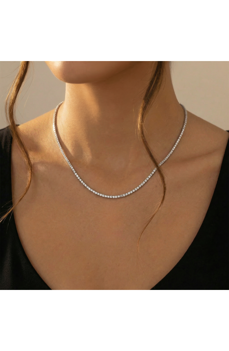 Bliss Diamond 8Ct TW Diamond Tennis Necklace 4-Prong 14k Gold 16" Lab Grown, Alternate, color, 14K White Gold