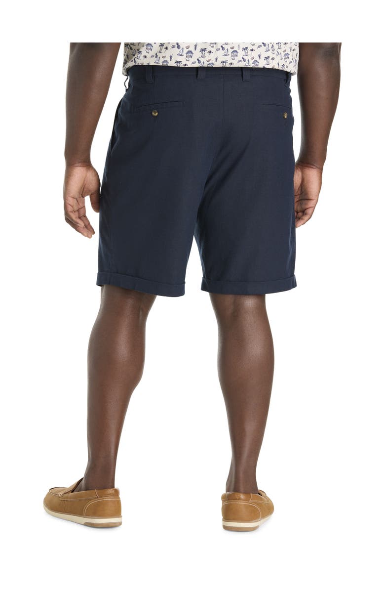 Oak Hill by DXL Big & Tall Linen-Blend Tech Shorts, Alternate, color, Coastal Navy