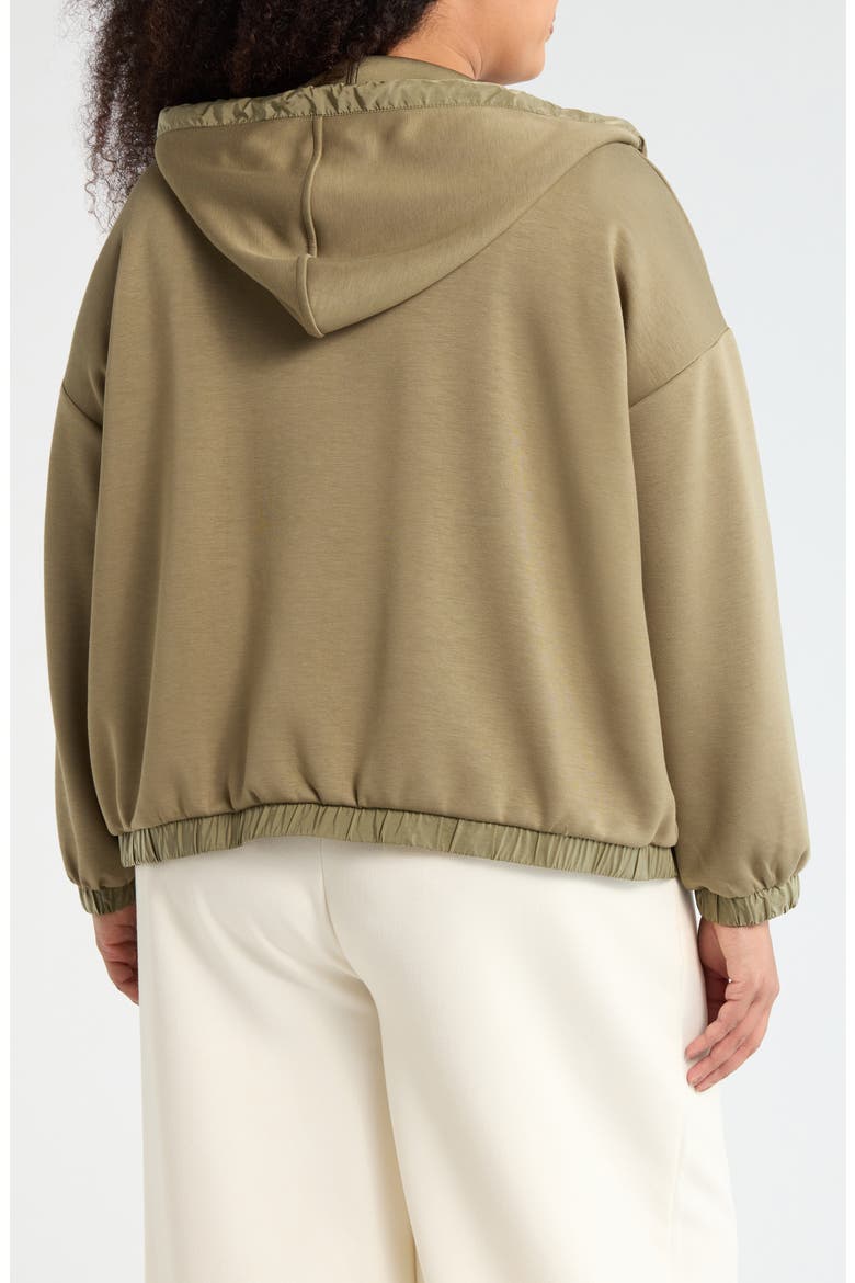 Mixed Media Full Zip Hoodie, Alternate, color, OLIVE