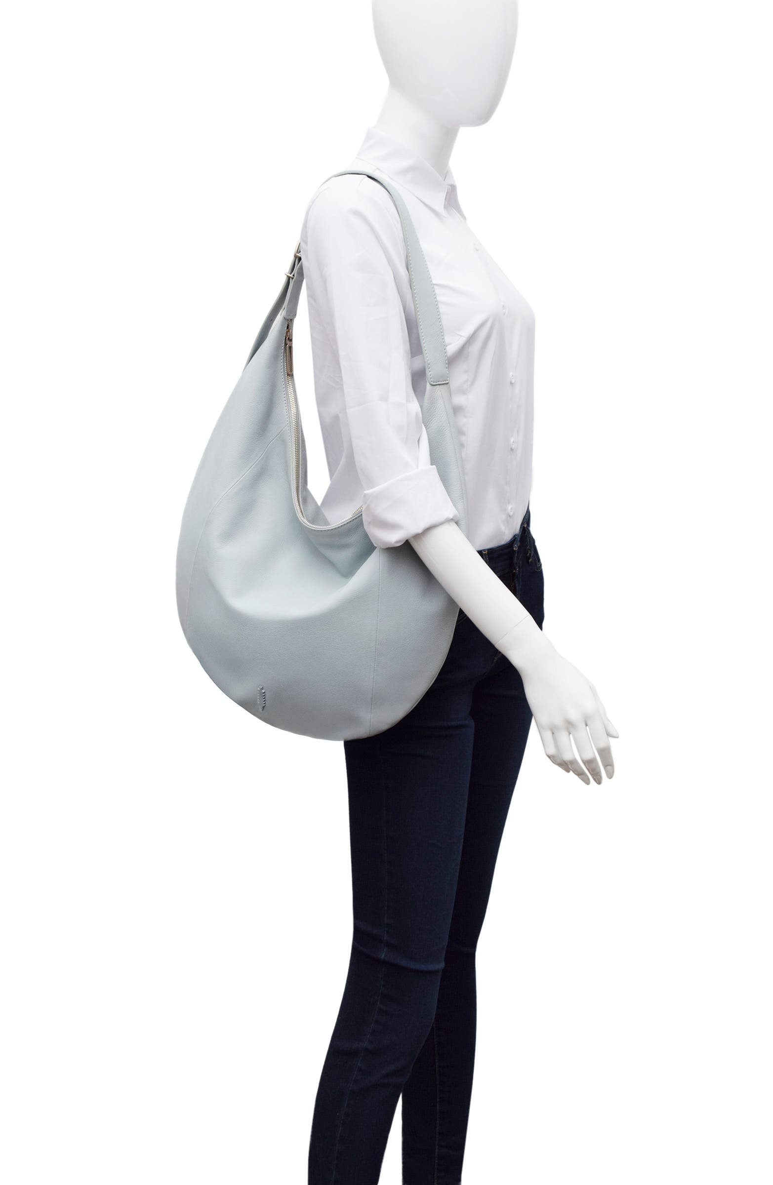 Wyatt Oversized Leather Hobo, Alternate, color, DUSTY BLUE