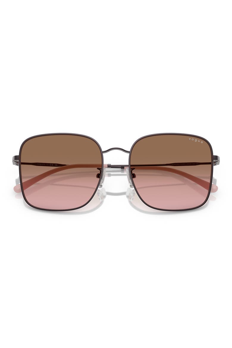 57mm Gradient Square Sunglasses, Alternate, color, PINK