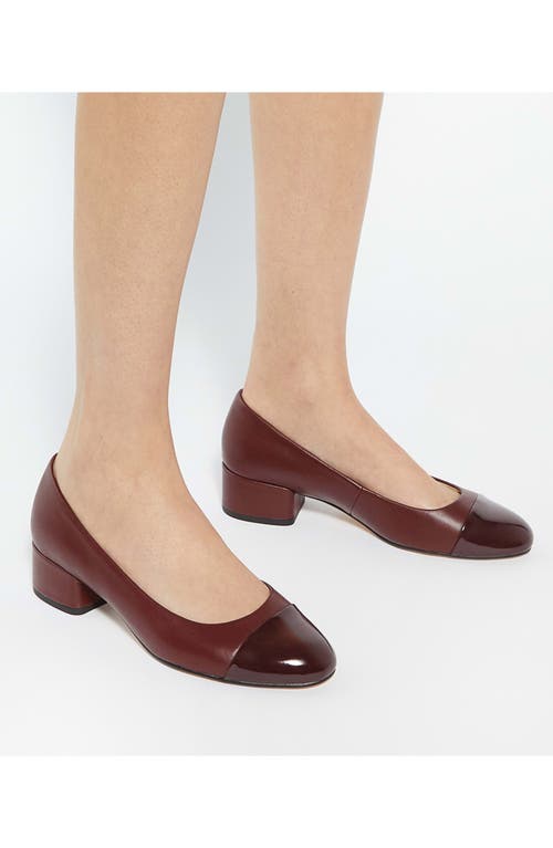 Dune London Bracket Cap Toe Pump In Burgundy