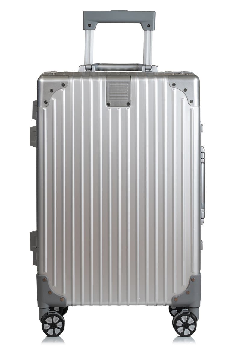 Aluminum Hardside Spinner Suitcase Carry-On, Alternate, color, SILVER