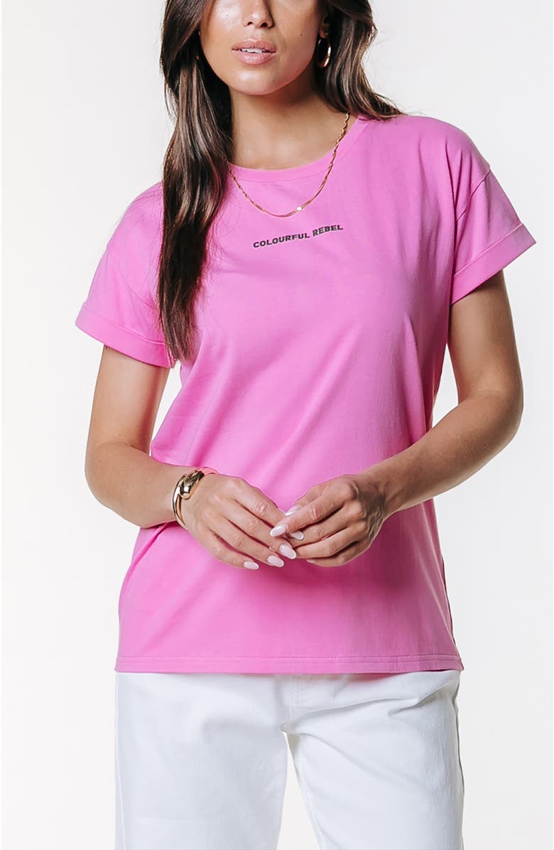 Colourful Rebel Uni Logo Boxy Tee, Main, color, Pink