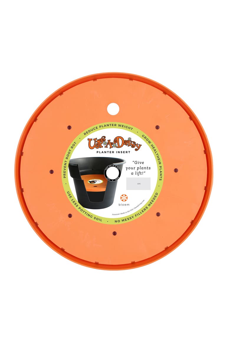 Upsadaisy Round Planter Lift Insert 11Inches Orange, Main, color, Orange