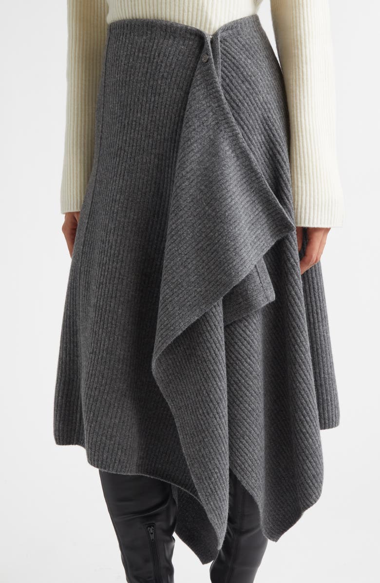 EENK Layered Rib Wool Sweater Skirt, Alternate, color, Grey Wool