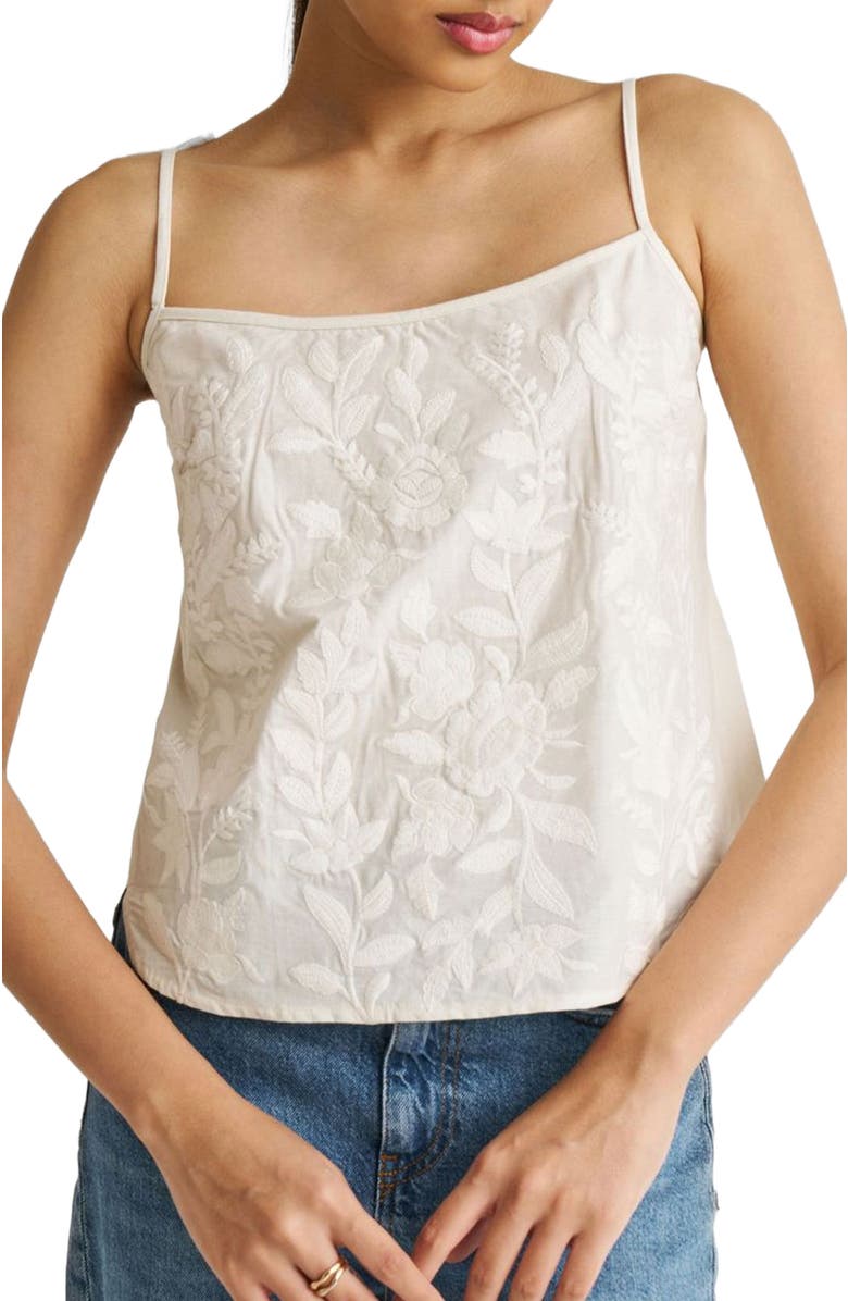 Reistor Embroidered Camisole Top, Alternate, color, Coconut White