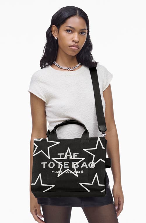 Marc Jacobs The Medium Star Canvas Tote In Black