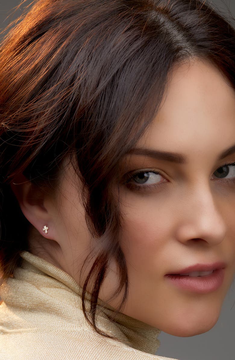 Bony Levy 14K Gold Textured Cross Stud Earrings, Alternate, color,