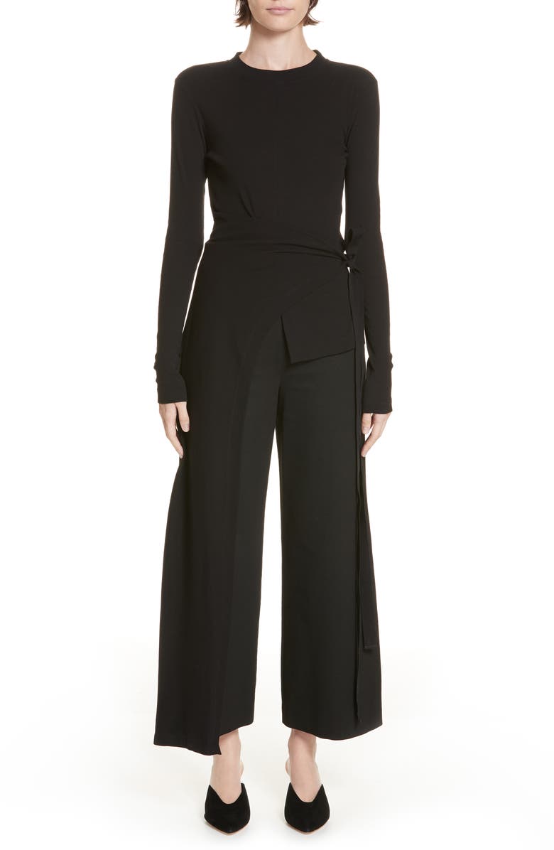 Rosetta Getty Apron Wrap Top, Main, color, 