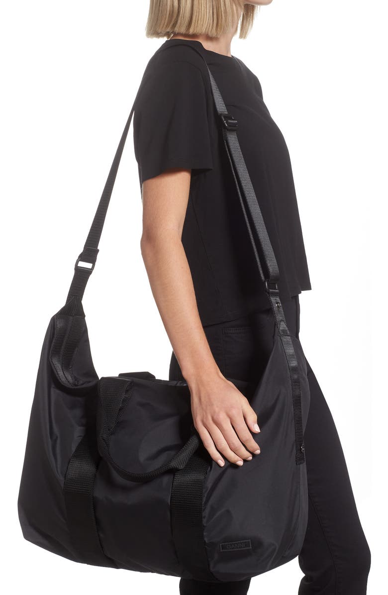 Ganni Recycled Tech Weekend Duffle Bag, Alternate, color,