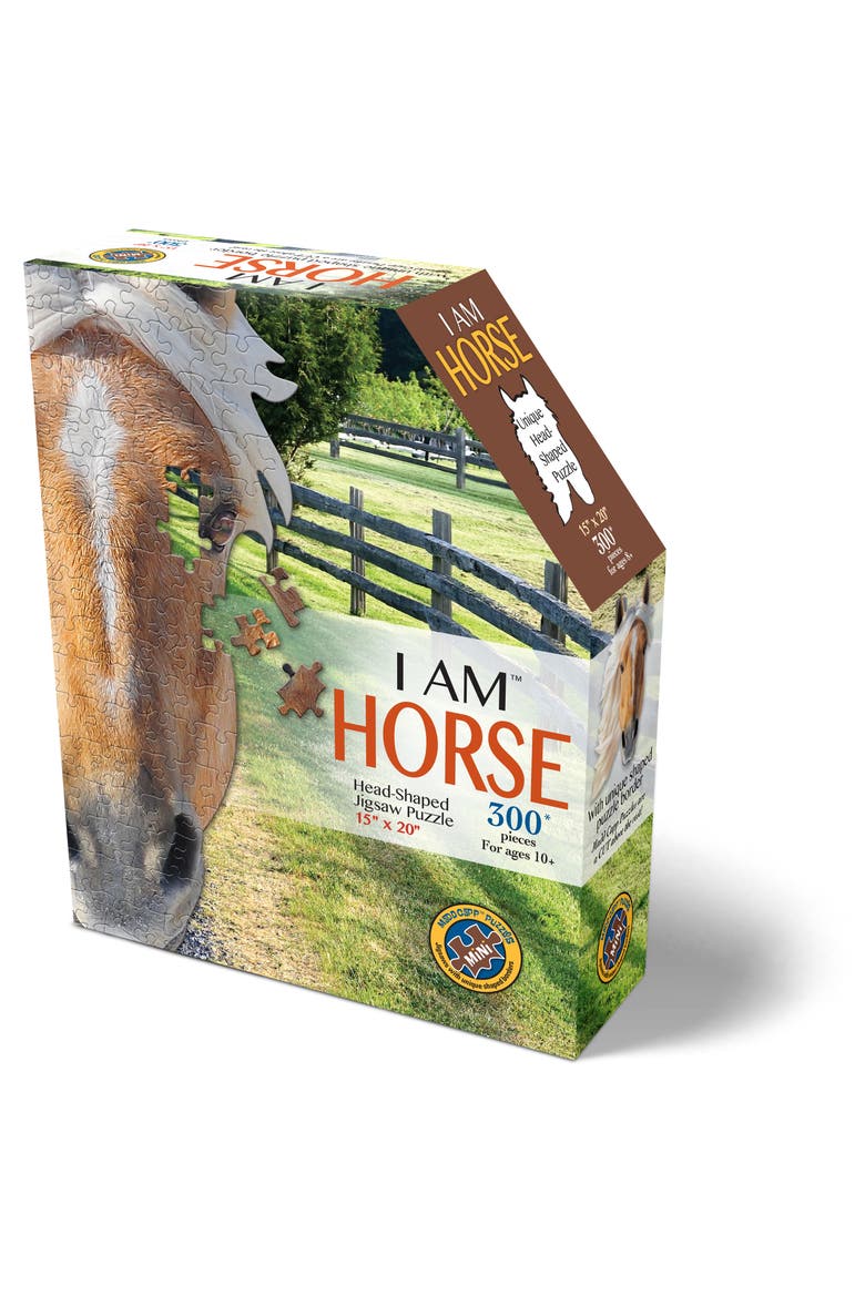 I Am Horse 300 Pieces Animal Shaped Jigsaw Puzzle, Main, color, Multicolored