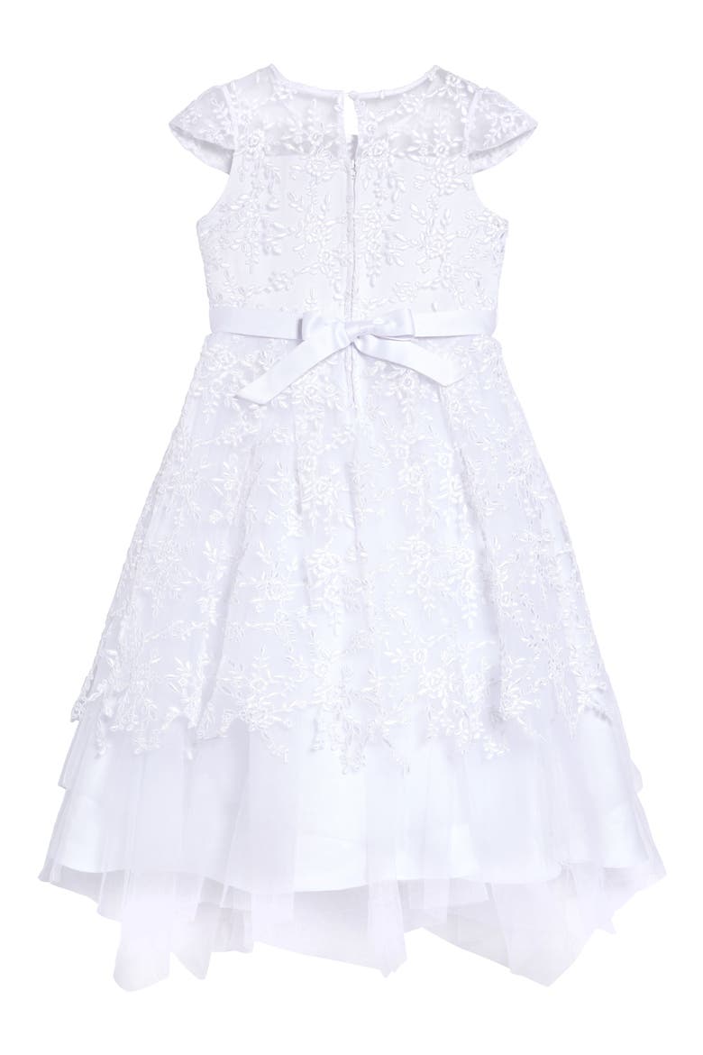 Kids' Embroidered Lace First Communion Dress, Alternate, color, WHITE
