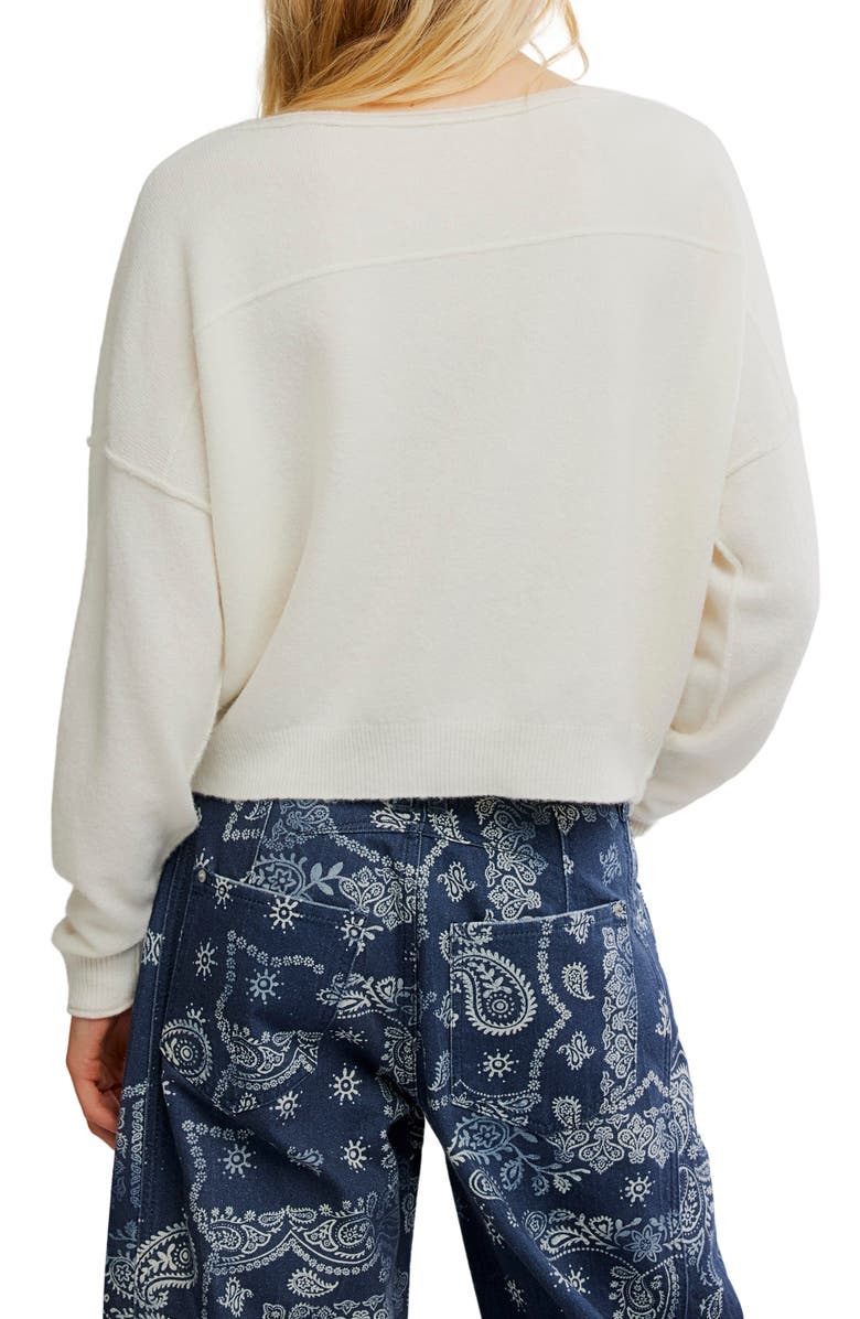 Free People See Me Bateau Neck Sweater, Alternate, color, White Combo