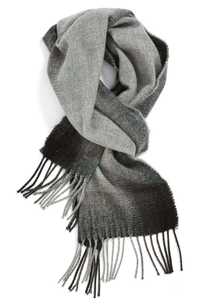 Gradient Knit Scarf, Main, color, GREY