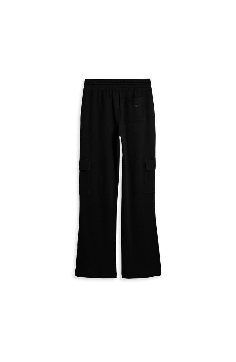 TomboyX Modal Cloud Waffle Cargo Pant, Alternate, color, Black Beauty