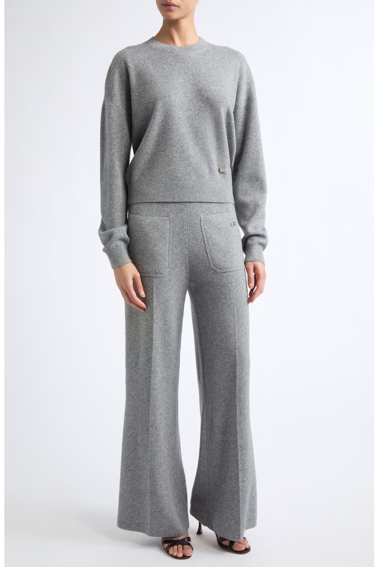 Crewneck Wool & Cashmere Sweater, Alternate, color, MID-GREY MARL
