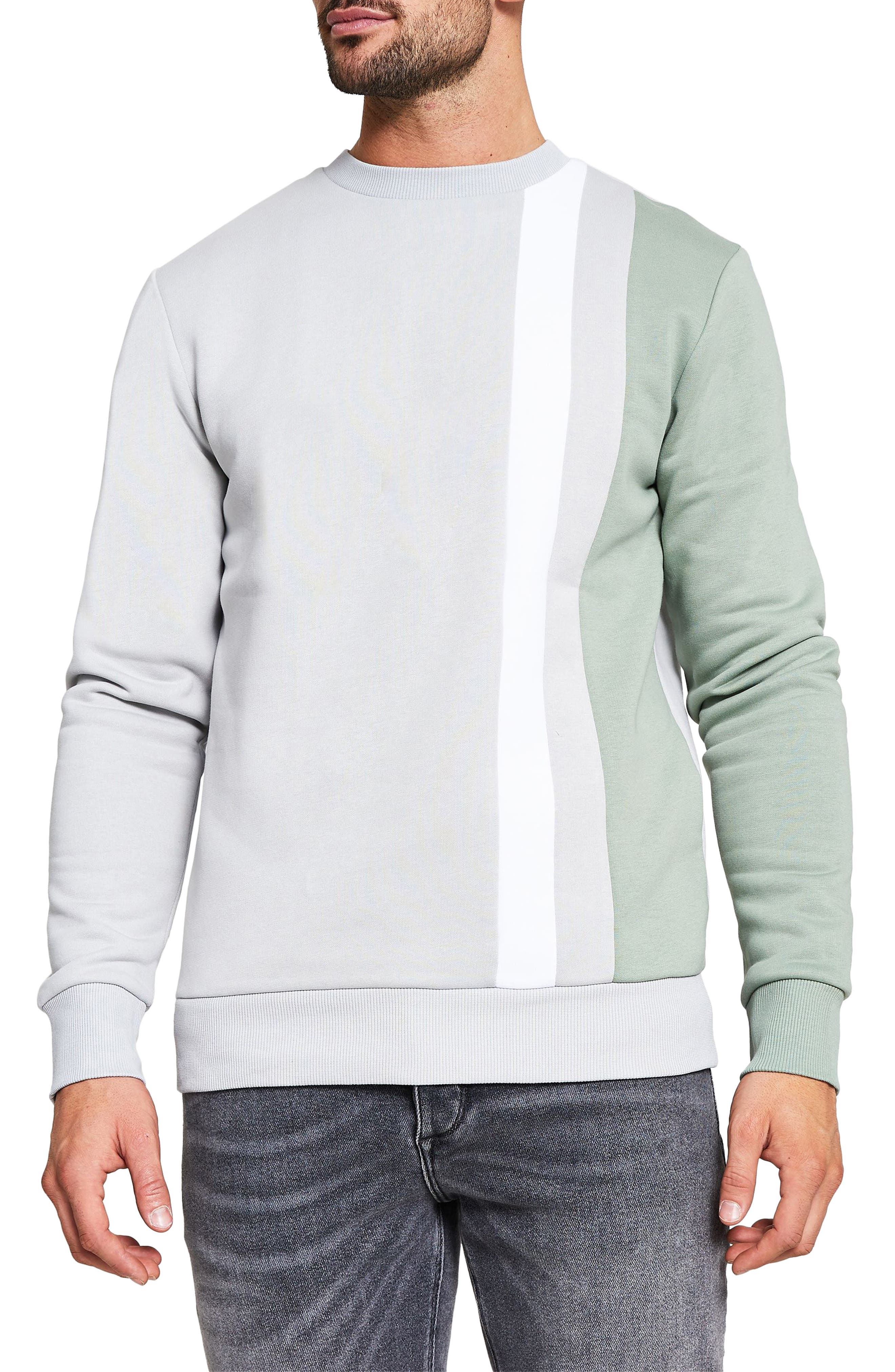 River Island Ultimate Blocked Slim Fit Sweatshirt (Men) | Nordstrom