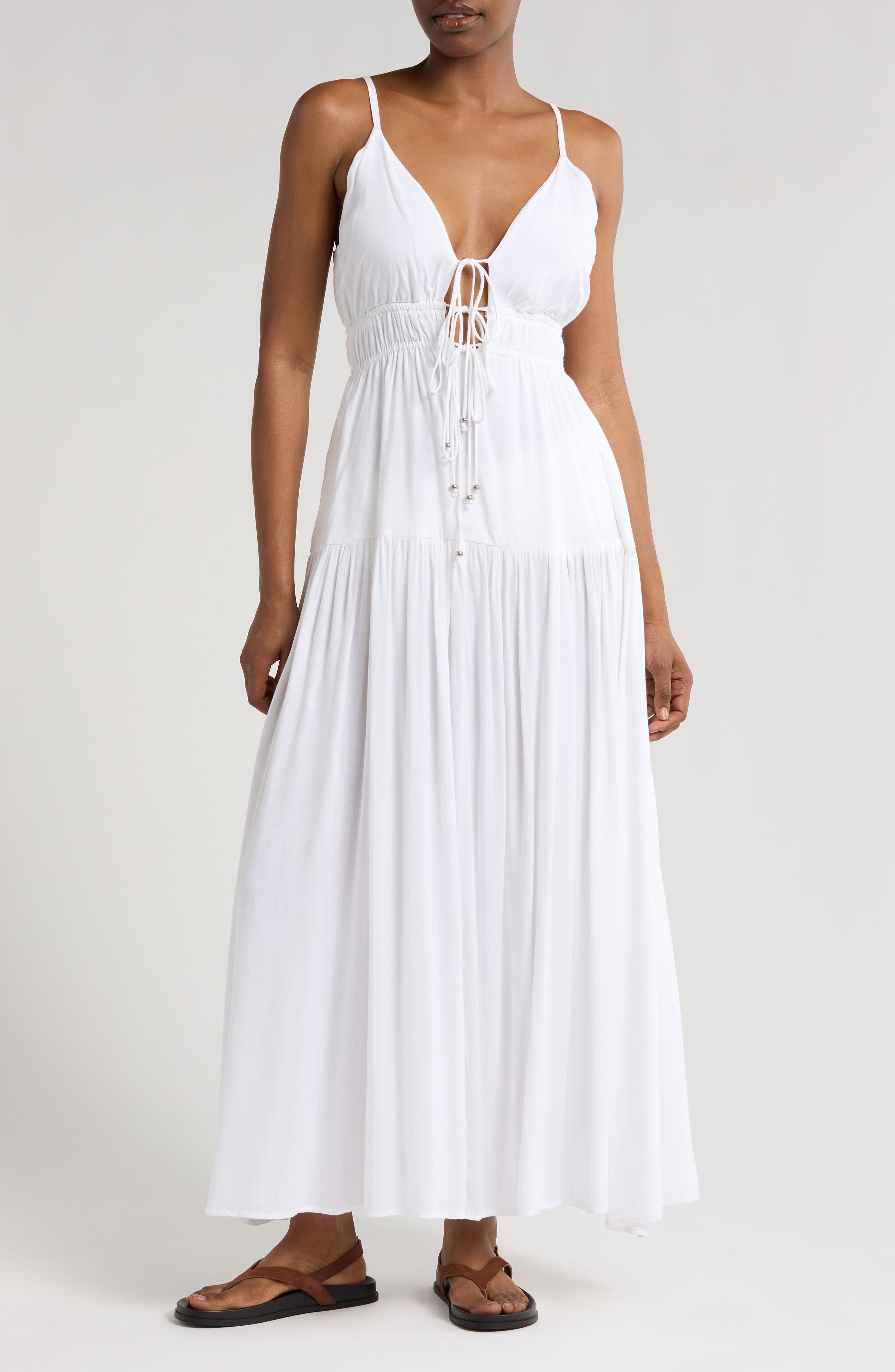 Tie Front Cover-Up Maxi Dress - image 3