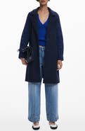 Desigual Mixed Media Longline Overcoat