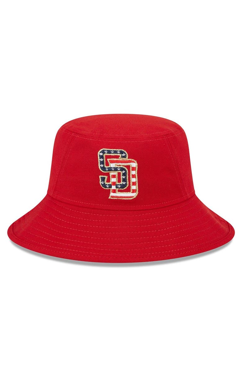 New Era Men's New Era Red San Diego Padres 2023 Fourth of July Bucket Hat, Alternate, color,