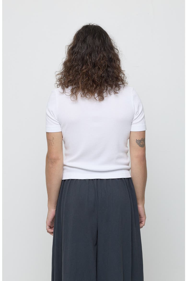 Rib Short Sleeve, Alternate, color, White