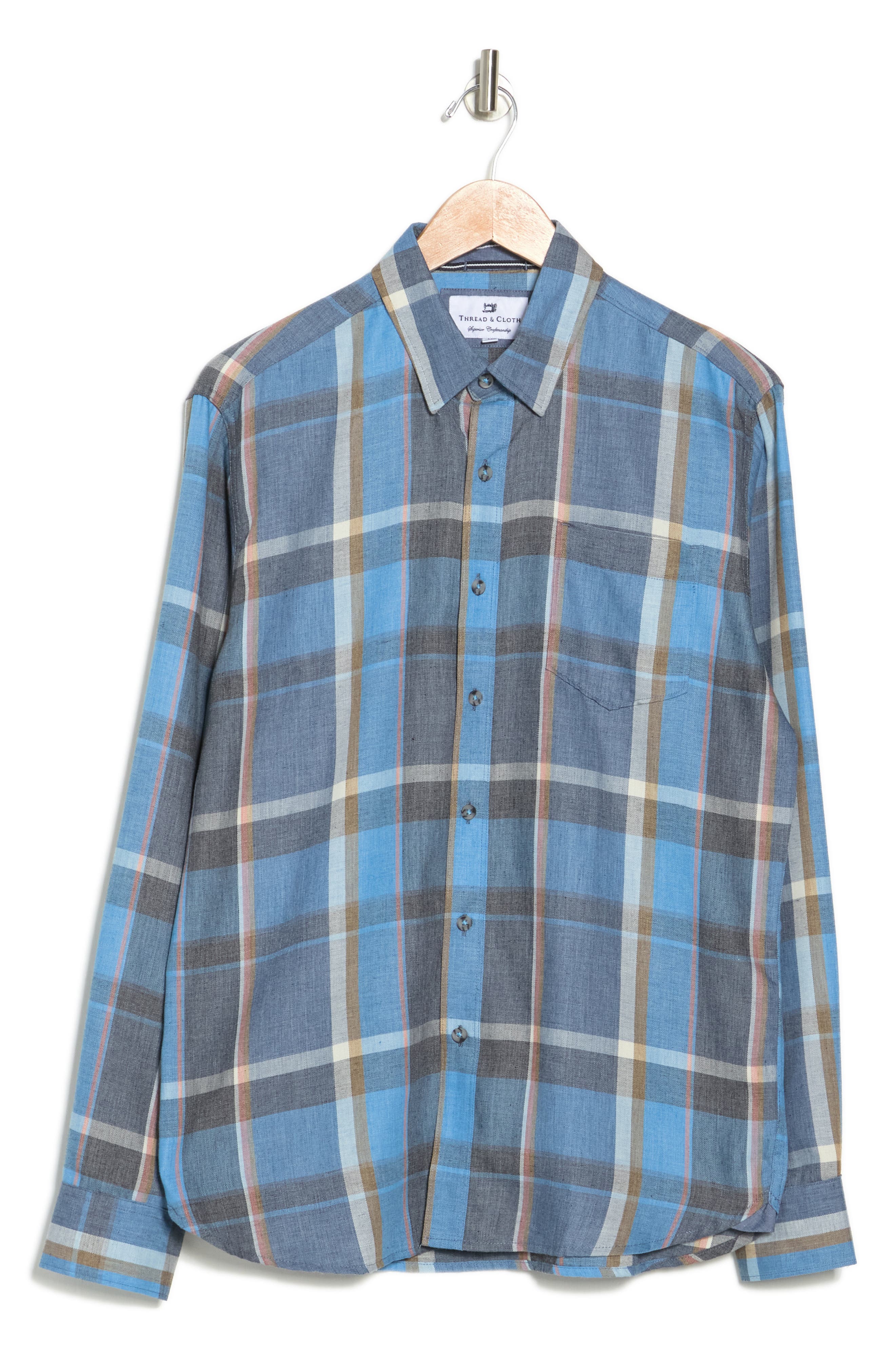 THREAD AND CLOTH Box Plaid Print Regular Fit Shirt (Men) | Nordstromrack