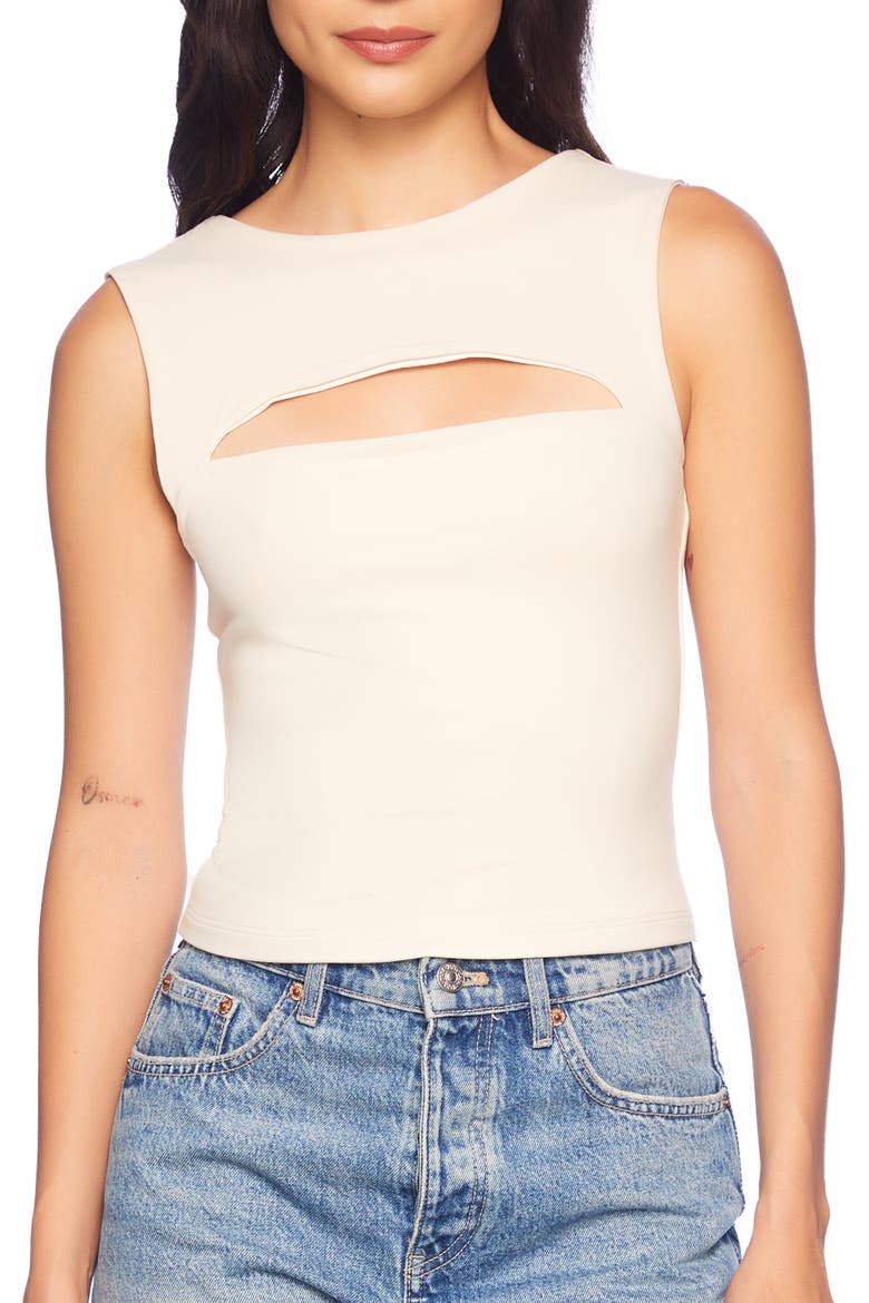 Cutout Tank Top, Main, color, BLANCHED ALMOND
