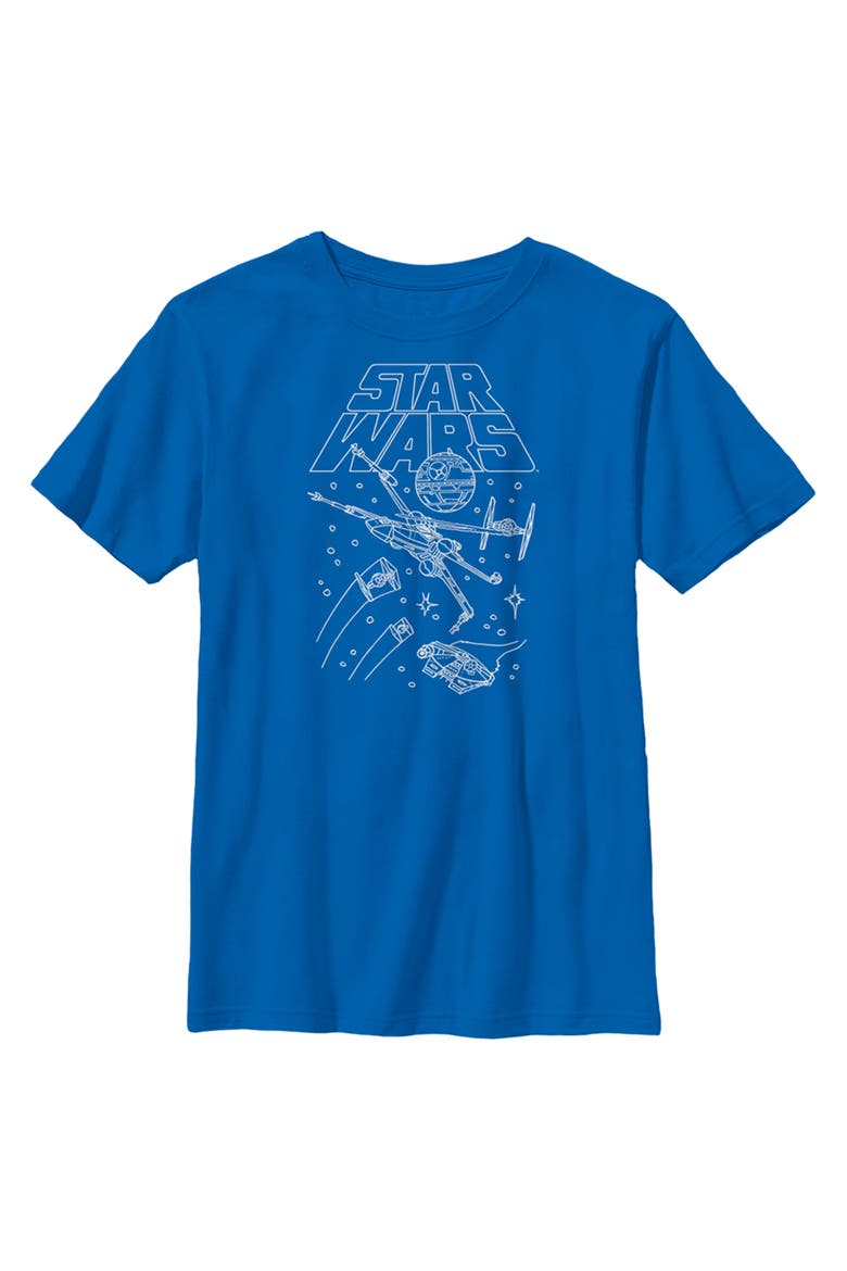 Boy's Star Wars Star Ship Meeting  Graphic T-Shirt, Alternate, color, Royal Blue