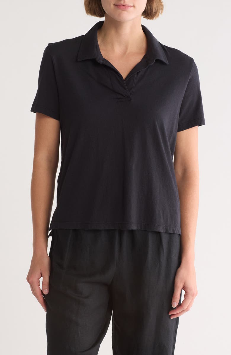 James Perse Crop Cotton Polo, Main, color,