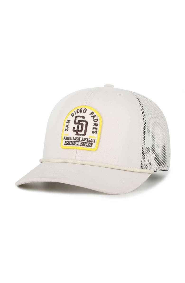 '47 Men's '47 Cream San Diego Padres Gravestone Adjustable Trucker Hat, Main, color, Cream