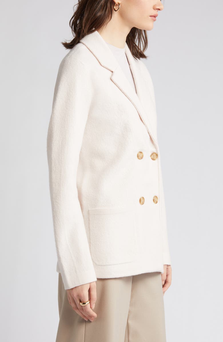 Nordstrom Signature Double Breasted Boiled Merino Wool Blazer, Alternate, color, 