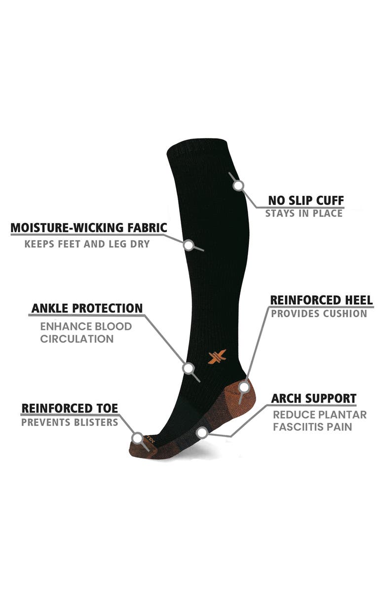 EXTREME FIT 3-Pack Copper Infused Knee Length Compression Socks, Alternate, color,