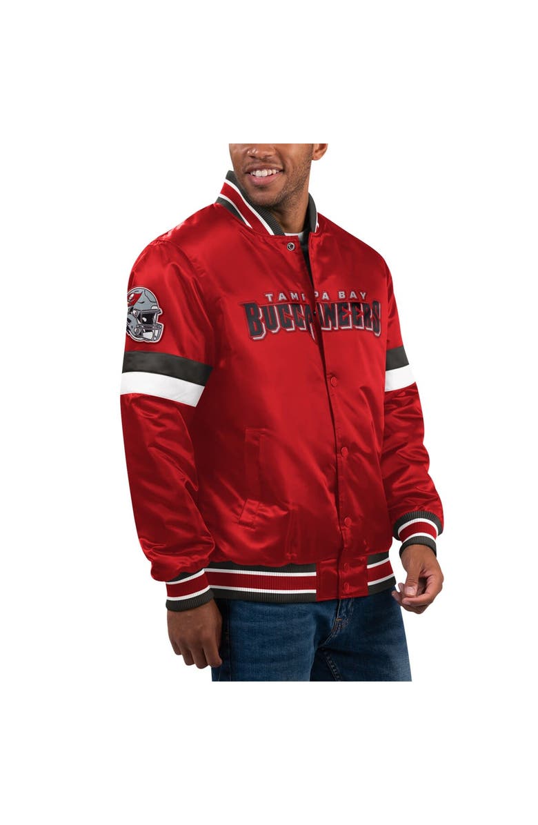 STARTER Men's Starter Red Tampa Bay Buccaneers Home Game Satin Full-Snap Varsity Jacket, Alternate, color, Red