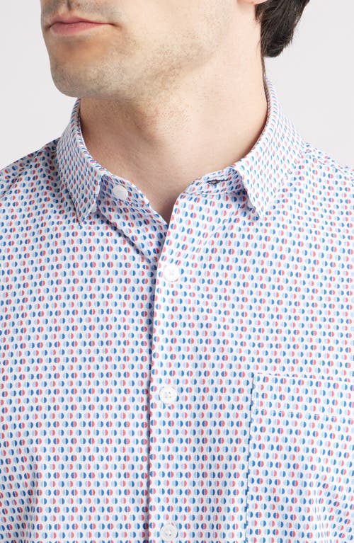 Mizzen + Main Mizzen+main Leeward Trim Fit Neat Short Sleeve Stretch Button-up Shirt