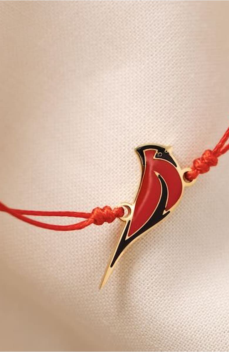Mantra Thread of the Red Cardinal Always In My Heart bracelet, Alternate, color, Yellow Gold