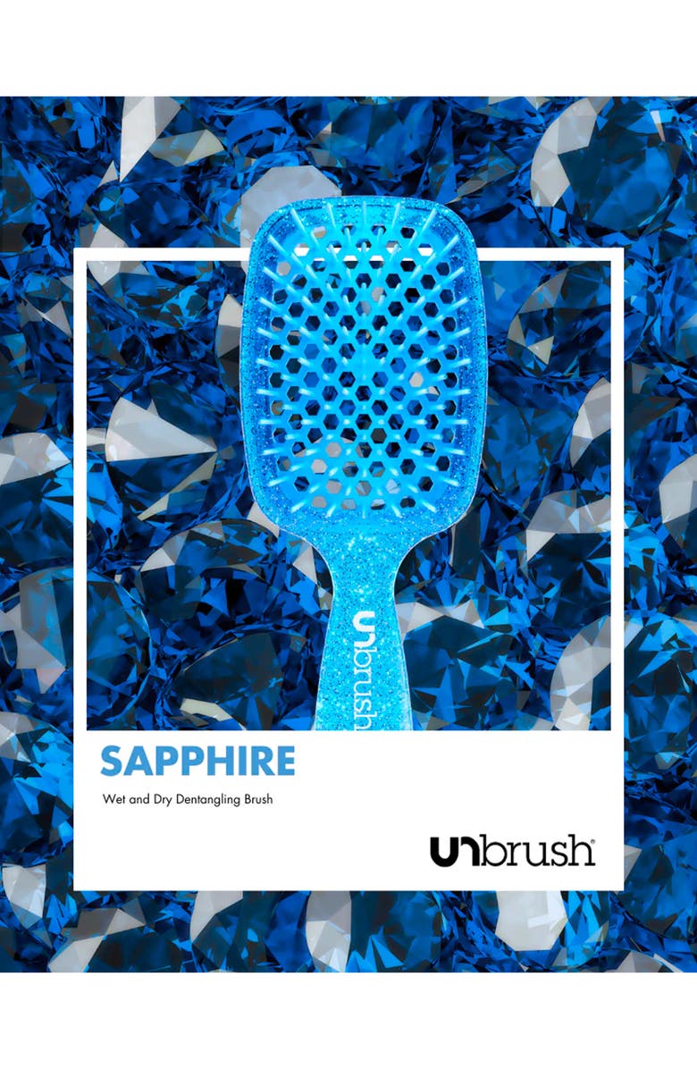 UNbrush Detangling Hair Brush Pastel Collection, Alternate, color, Glitter/ Sapphire Blue