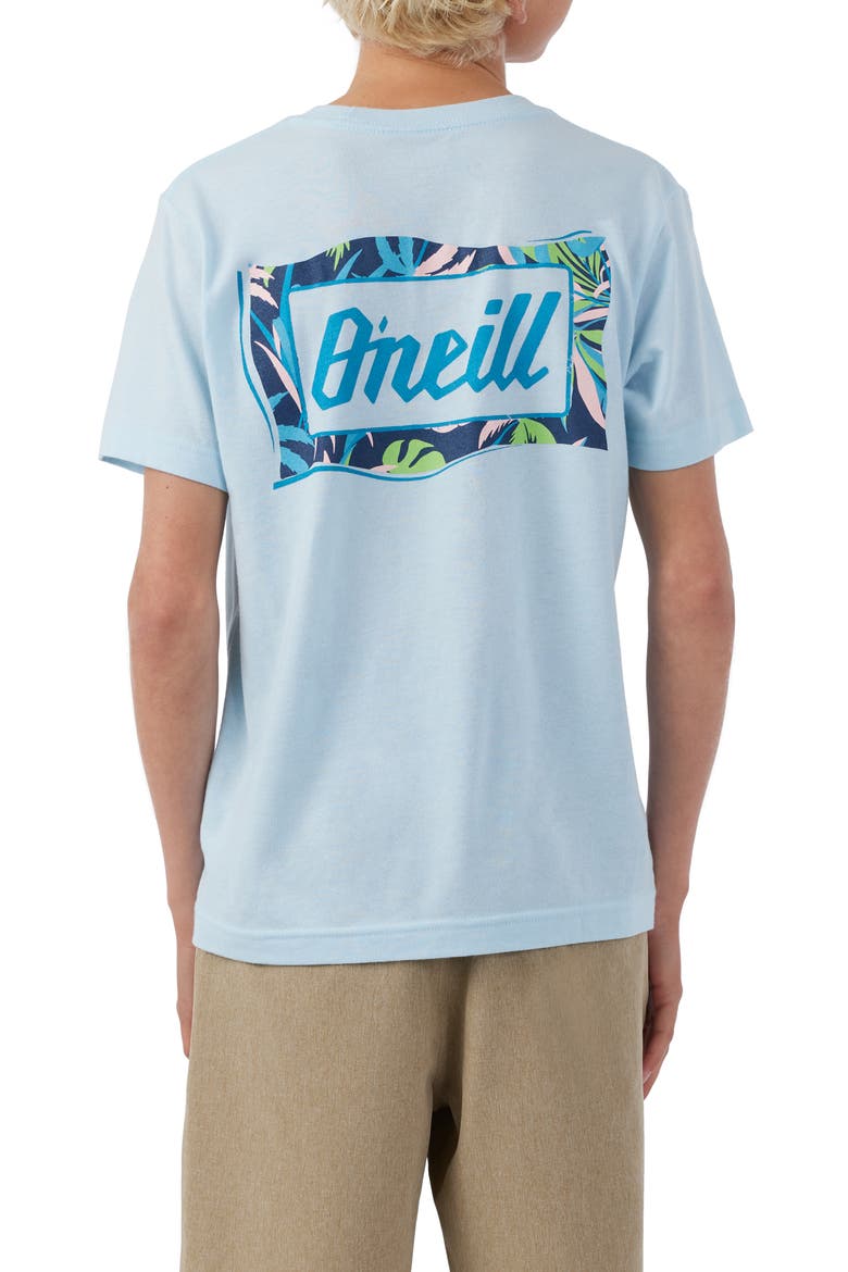 Kids' Tropical Logo Graphic Tee, Alternate, color, SKY BLUE HEATHER