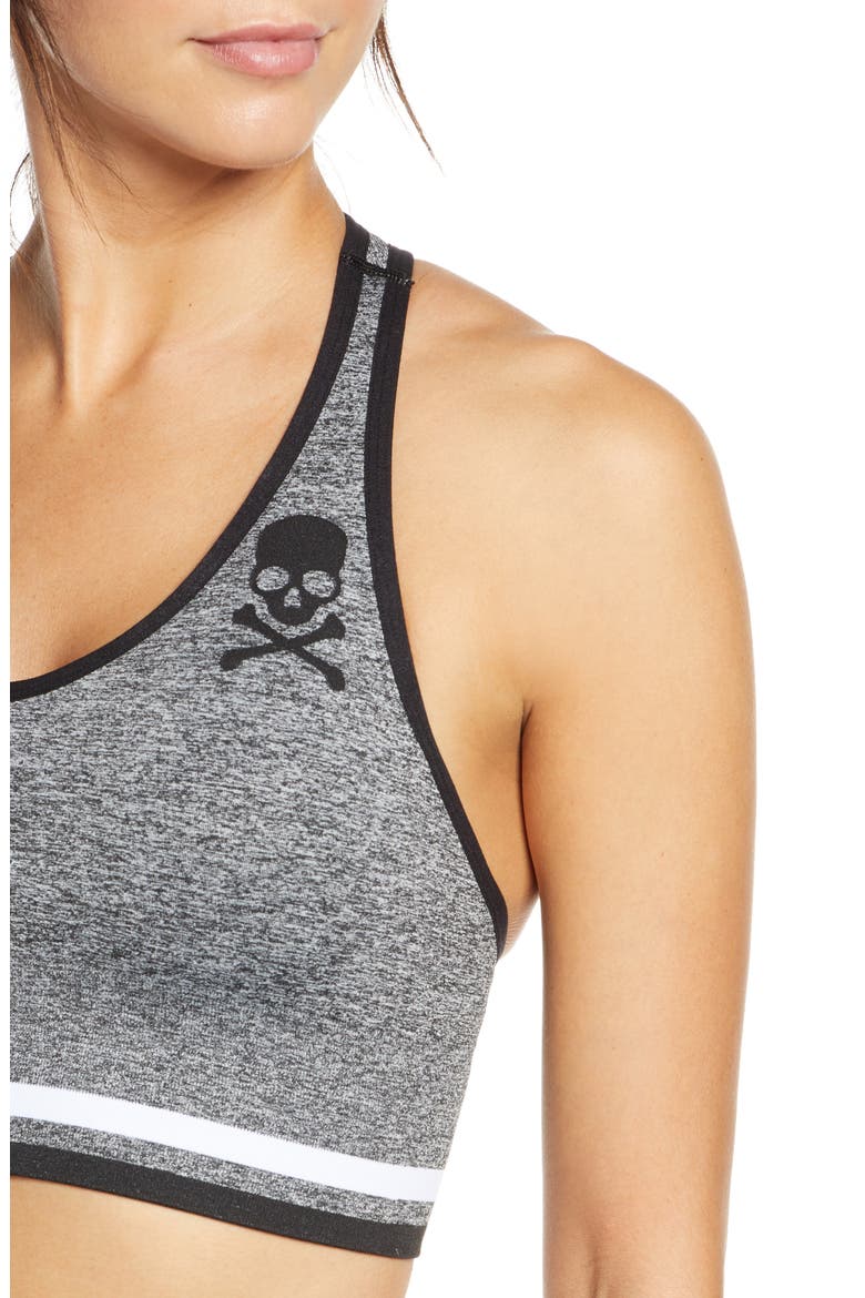 Seamless Split Racerback Sports Bra, Alternate, color, GREY MELANGE