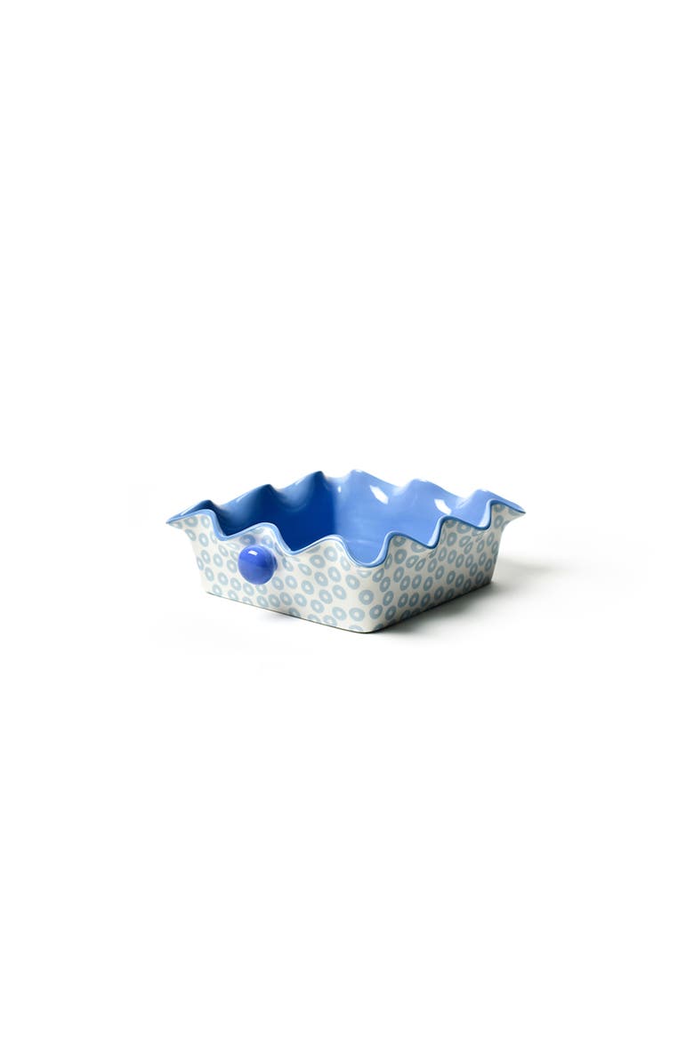 Iris Blue Pip Square Ruffle Casserole, Main, color, Blue