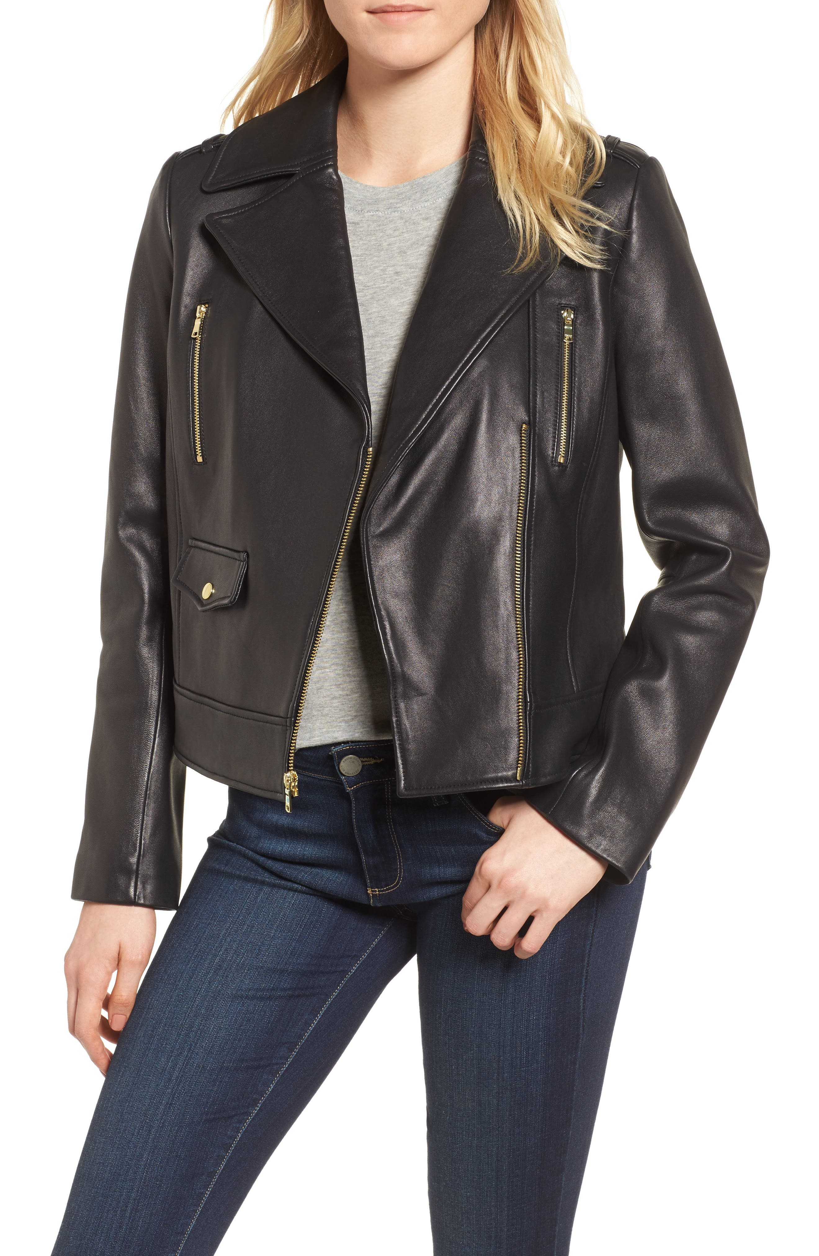 Cole Haan Signature Leather Moto Jacket