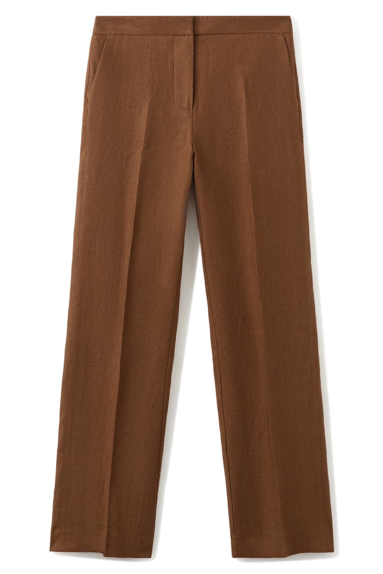 Linen Suit Pants, Alternate, color, BROWN