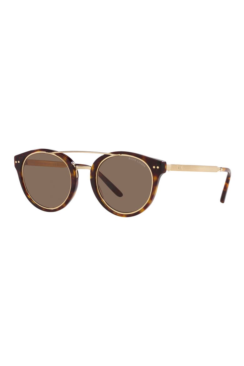 49mm Round Sunglasses, Alternate, color, DARK HAVANA/ BROWN