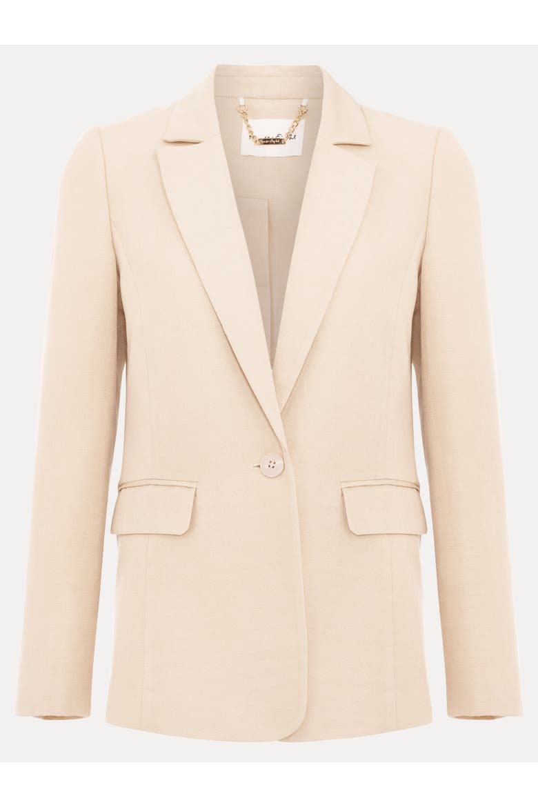Elena Linen Blend Single Breasted Blazer, Alternate, color, Neutral